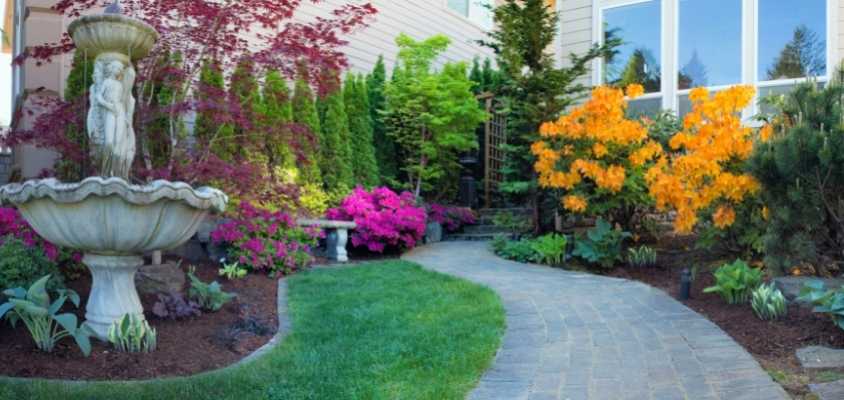 concrete paver walkway front house